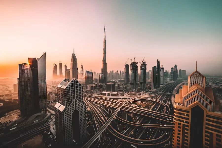 Dubai, with the desert at dusk
